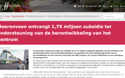1,75 miljoen Rijkssubsidie voor uitkomsten G1000Heerenveen