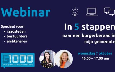 Aankondiging Webinar: In 5 stappen naar een burgerberaad in mijn gemeente