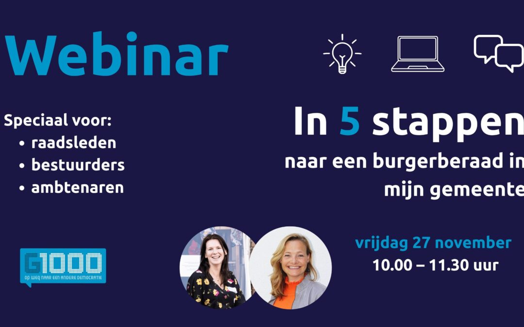 Aankondiging Webinar: In 5 stappen naar een burgerberaad in mijn gemeente