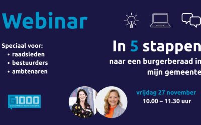 Aankondiging Webinar: In 5 stappen naar een burgerberaad in mijn gemeente
